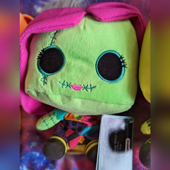 Set of 4 8" Disney Funko Nightmare Before Christmas Neon Blacklight Plushies - Picture 5 of 13